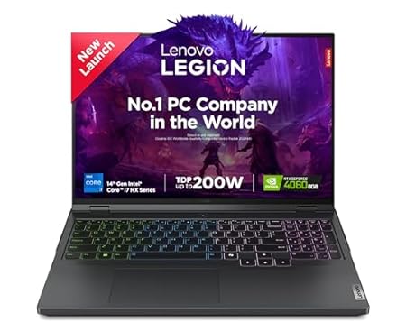Lenovo Legion Pro 5 Intel Core i7-14650HX 16" (40.64cm) WQXGA IPS 500Nits 240Hz Gaming Laptop (16GB/1TB SSD/Win 11/Office 2021/NVIDIA RTX 4060 8GB/100% DCI-P3/3 Month Game Pass/Grey/2.5Kg), 83DF003NIN